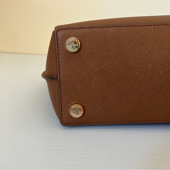 MICHAEL Michael Kors Tan / Brown Rochelle Top Handle Satchel Handbag - Picture 10 of 14